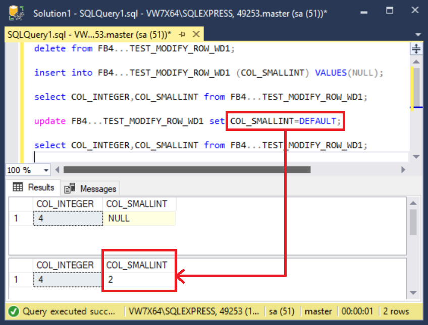 MSSQL and DEFAULT in UPDATE