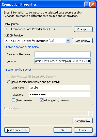 VS 2005 Connection String editor