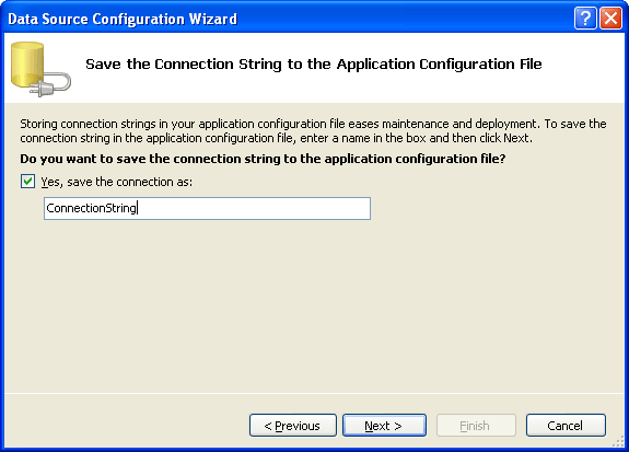 Configuration wizzard. Firebird connection string