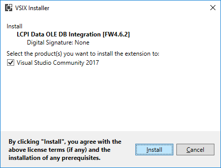 VSIX Installer. Begin of installation