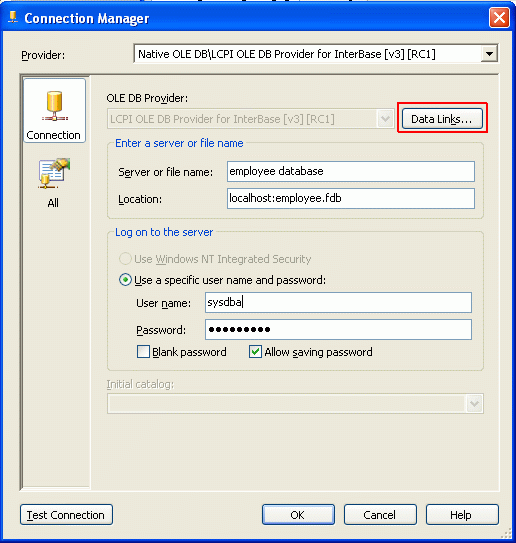 SSIS. Create OLE DB Connection