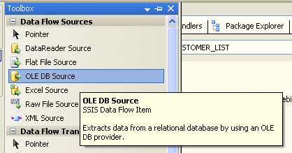 OLE DB Source. Integration Services