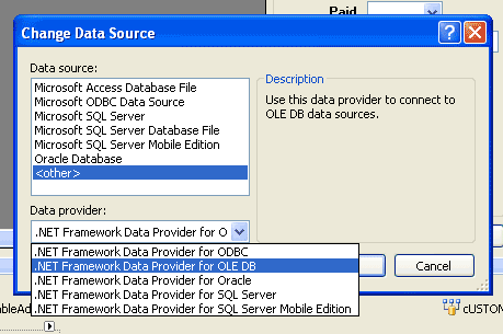 Select data source type